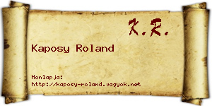 Kaposy Roland névjegykártya